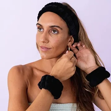 FROG SAC Puffy Spa Headband & Wristbands for Soft Skincare