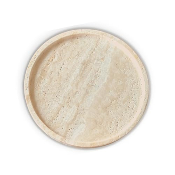 tastebytal Travertine Stone Round Tray - Luxury Handcrafted Home Decor