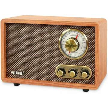 Victrola Retro Wood Bluetooth Radio: Vintage Design, Wireless Streaming & AM/FM