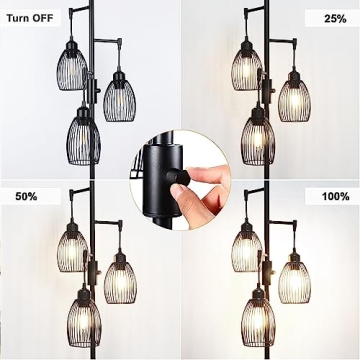 Dimmable Industrial Floor Lamp - Stylish Home Lighting Solution