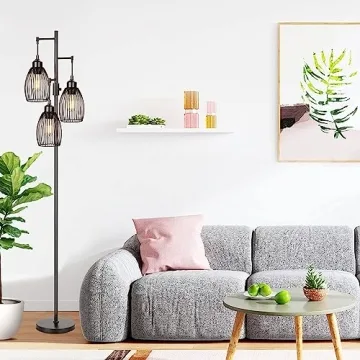 Dimmable Industrial Floor Lamp - Stylish Home Lighting Solution
