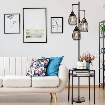 Dimmable Industrial Floor Lamp - Stylish Home Lighting Solution