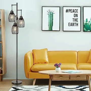 Dimmable Industrial Floor Lamp - Stylish Home Lighting Solution