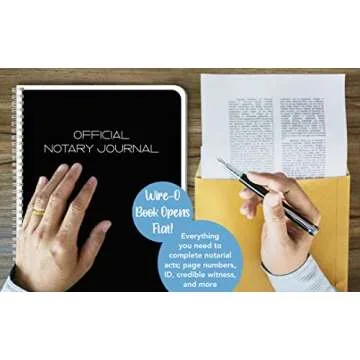 BookFactory Official Notary Journal/Log Book 96 Pages 8.5" X 11" 46 of 50 State Journal of Notarial Acts, Wire-O, (LOG-096-7CW-PP-(Notary))