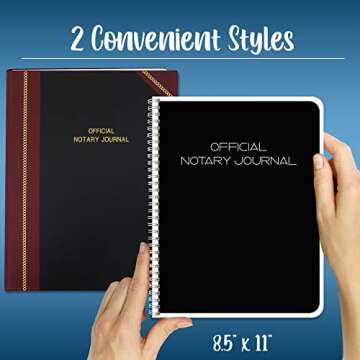 BookFactory Official Notary Journal/Log Book 96 Pages 8.5" X 11" 46 of 50 State Journal of Notarial Acts, Wire-O, (LOG-096-7CW-PP-(Notary))