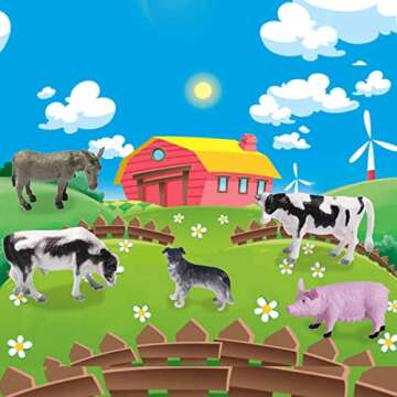 15 Piece Mini Farm Animal Toy Set for Kids and Parties