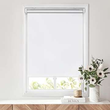 LazBlinds No Tools No Drill Cordless Roller Shades, 100% Blackout Roller Blinds for Windows, Thermal...