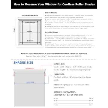 LazBlinds Cordless Blackout Roller Shades for Windows