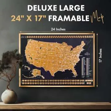 Travelization Scratch Off Map of United States 24" x 17" Frameable USA Scratch Map with National Parks, Highest Peaks and Vibrant Colors, Ideal for Travelers, Black