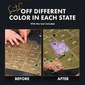 Travelization Scratch Off Map of United States 24" x 17" Frameable USA Scratch Map with National Parks, Highest Peaks and Vibrant Colors, Ideal for Travelers, Black