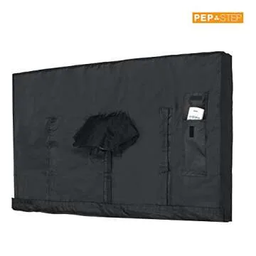 PEP STEP Outdoor TV Cover 65 Inch LED Flatscreen TV With Bottom Cover | Weatherproof | Universal Wall Mount Wall Bracket and Stand Compatible | Heavy Duty Smart TV Remote Cover