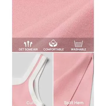 ZESICA Women's 2025 Summer Bodycon Midi Dress Casual Sleeveless Square Neck Side Slit Knit Vacation Long Dresses,Pink,Small