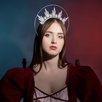 Handmade Silver Halo Crown for Halloween Renaissance