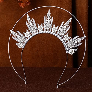 Handmade Silver Halo Crown for Halloween Renaissance