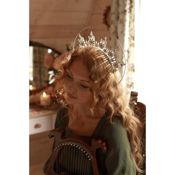 Handmade Silver Halo Crown for Halloween Renaissance