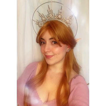 Handmade Silver Halo Crown for Halloween Renaissance