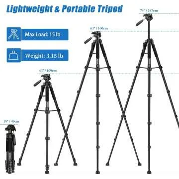 JOILCAN 74" Heavy Duty Tripod for Camera & Phones
