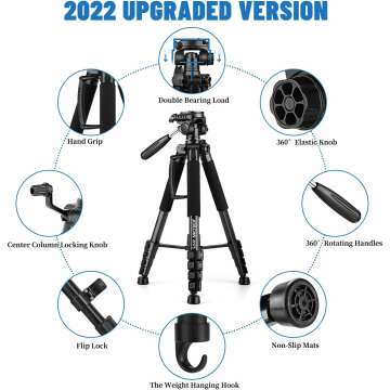 JOILCAN 74" Heavy Duty Tripod for Camera & Phones