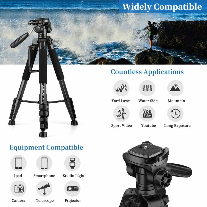 JOILCAN 74" Heavy Duty Tripod for Camera & Phones