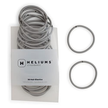 Heliums Large Hair Ties - Gray - 30 Pack, 2.25 Inch Thick Ponytail Holders