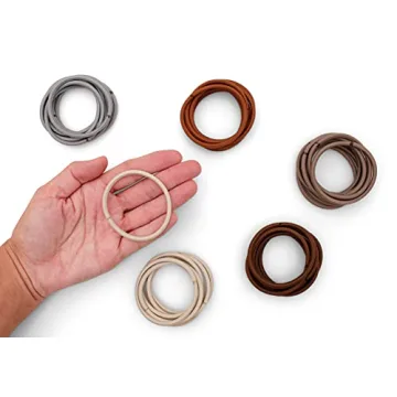 Heliums Large Hair Ties Gray 30 Pack for Thick Hair