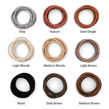 Heliums Large Hair Ties Gray 30 Pack for Thick Hair