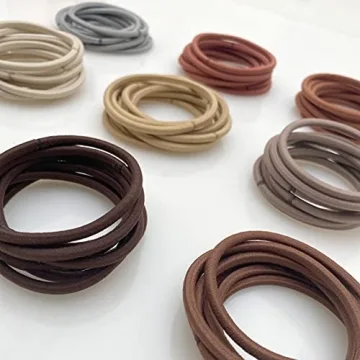 Heliums Large Hair Ties Gray 30 Pack for Thick Hair