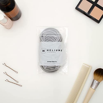 Heliums Large Hair Ties Gray 30 Pack for Thick Hair