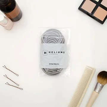 Heliums Large Hair Ties Gray 30 Pack for Thick Hair
