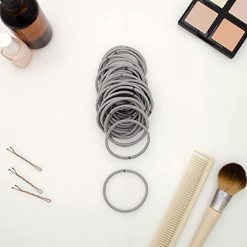 Heliums Large Hair Ties Gray 30 Pack for Thick Hair