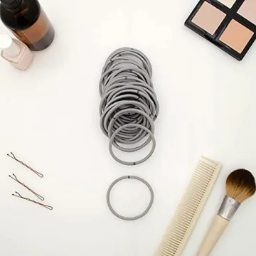 Heliums Large Hair Ties Gray 30 Pack for Thick Hair