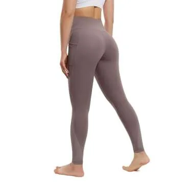 AFITNE Yoga Pants for Women High Waisted Mesh Leggings Tummy Control Athletic Workout Leggings with ...