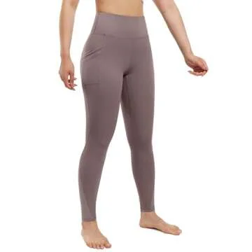 AFITNE Yoga Pants for Women High Waisted Mesh Leggings Tummy Control Athletic Workout Leggings with Pockets Gym Running Leggings Grey - M