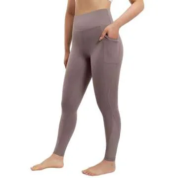 AFITNE Yoga Pants for Women High Waisted Mesh Leggings Tummy Control Athletic Workout Leggings with Pockets Gym Running Leggings Grey - M