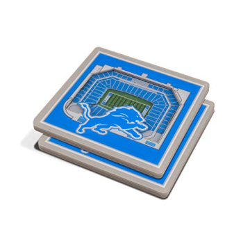 YouTheFan NFL Detroit Lions 3D StadiumView Coasters - Perfect Gift for Fans!