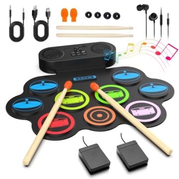 BESFAN Portable Electronic Drum Pad Set - 9 Pads, Pedals & Stick