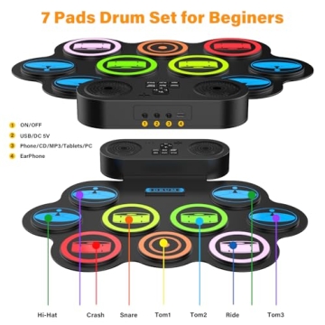 BESFAN Portable 9 Pads Electronic Drum Set for Kids