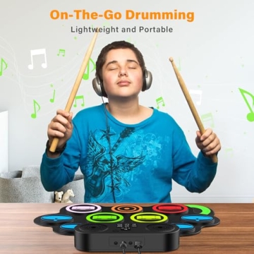 BESFAN Portable 9 Pads Electronic Drum Set for Kids