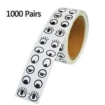Baotongle 1000 Pairs Eye Stickers - Fun Colorful Stickers for Crafts