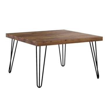 WELLAND Rustic Square Old Elm Coffee Table 27.5 in x 27.5 in x 16 in