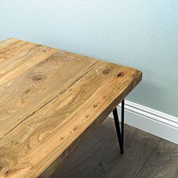 WELLAND Rustic Square Old Elm Coffee Table 27.5 in x 27.5 in x 16 in