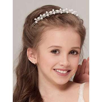 Elegant Flower Girl Headpiece Set for Weddings & Parties