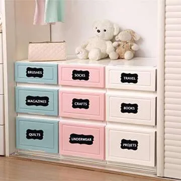 Chalkboard Labels 120pcs Marker Waterproof Blackboard Stickers with 1 Liquid Chalk for Mason Jars, Craft Rooms, Storage, Glass Bottle, Store Organize Home & Kitchen (Labels Same Shape 40)