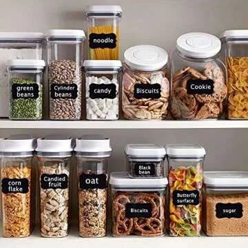 Chalkboard Labels 120pcs Marker Waterproof Blackboard Stickers with 1 Liquid Chalk for Mason Jars, Craft Rooms, Storage, Glass Bottle, Store Organize Home & Kitchen (Labels Same Shape 40)