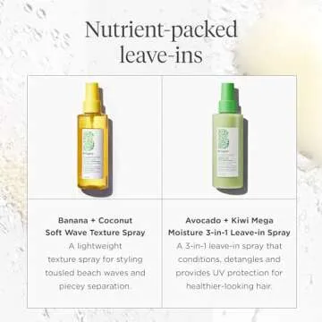 Briogeo Women's Superfoods Banana + Coconut Hydrating Salt-Free Soft Wave Texture Spray, 5.75 Fl Oz (Pack of 1)