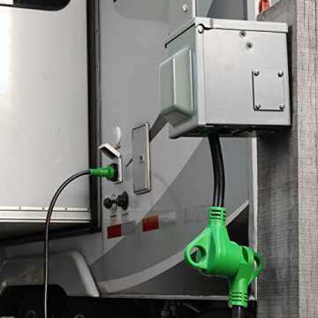 RVGUARD 50 Amp to 30 Amp RV Adapter Cord 12 Inch, NEMA 14-50P to NEMA TT-30R, Dogbone Electrical Con...