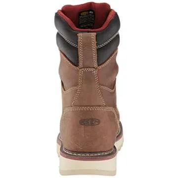 KEEN Utility Women's Cincinnati 8" Soft Toe Waterproof Wedge Work Boot and Construction, Belgian/Sandshell, 10