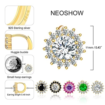 NEOSHOW Gold Huggie Hoop Earrings for Women - Stylish & Gift-Ready