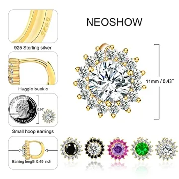 NEOSHOW Gold Huggie Hoop Earrings for Women - Stylish & Gift-Ready