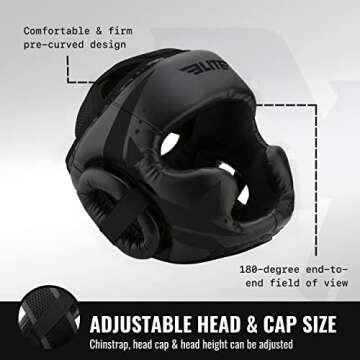 Elite Sports Boxing MMA Sparring Kickboxing Headgear for Men - Adjustable Protection